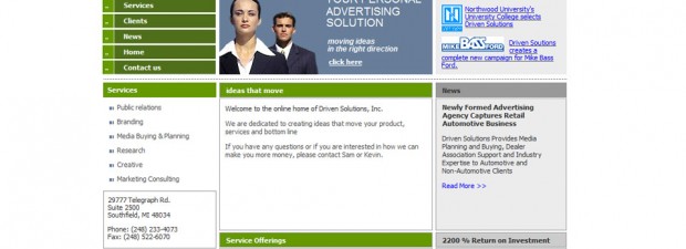 driven advertising agency website in Ferndale, MI portfolio screenshot