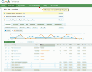 google adwords analytics dashboard screenshot
