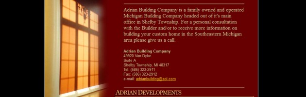 Building company website in Rochester, MI portfolio screenshot