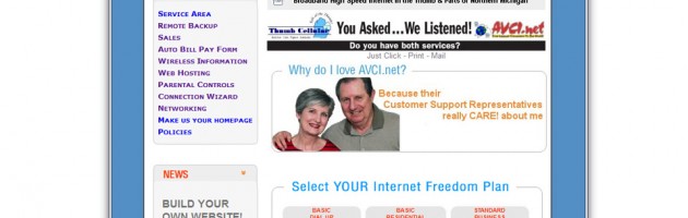 avci internet service provider in michigan website portfolio screenshot