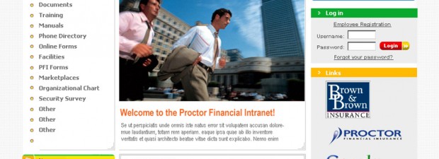 portfolio screenshot of website design for proctor financial in troy mi