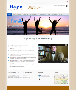 Screenshot for Hope marriage website re-design in Rochester