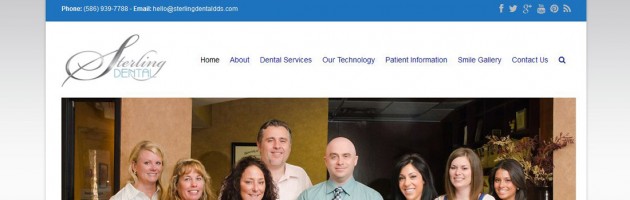 Cropped screenshot of after website designed for Sterling Dental dentist office in Sterling Heights, MI