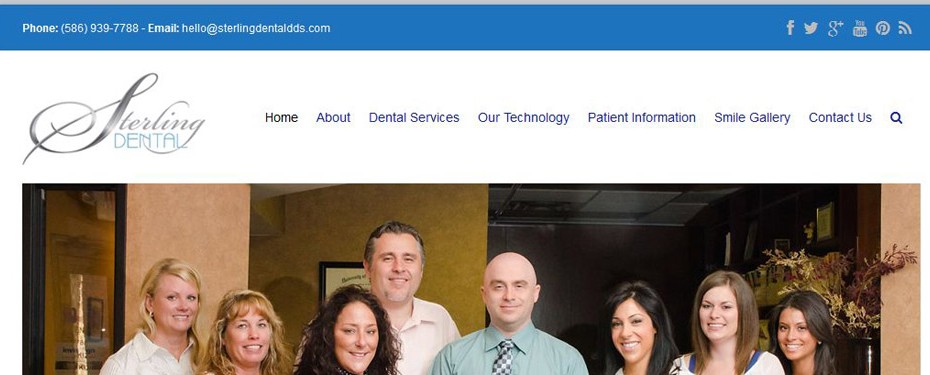 Cropped screenshot of after website designed for Sterling Dental dentist office in Sterling Heights, MI